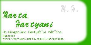 marta hartyani business card